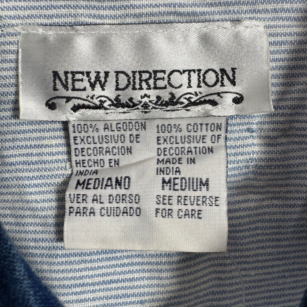Vintage Womens Shirt‎ Medium Striped Oversized 90s Button Down Fall Embroidery - Picture 4 of 10